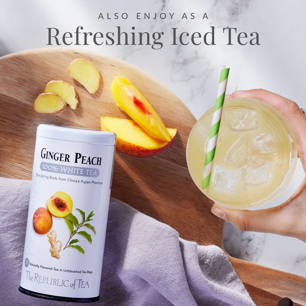 Ginger Peach 100% White Tea Bags - Image 4