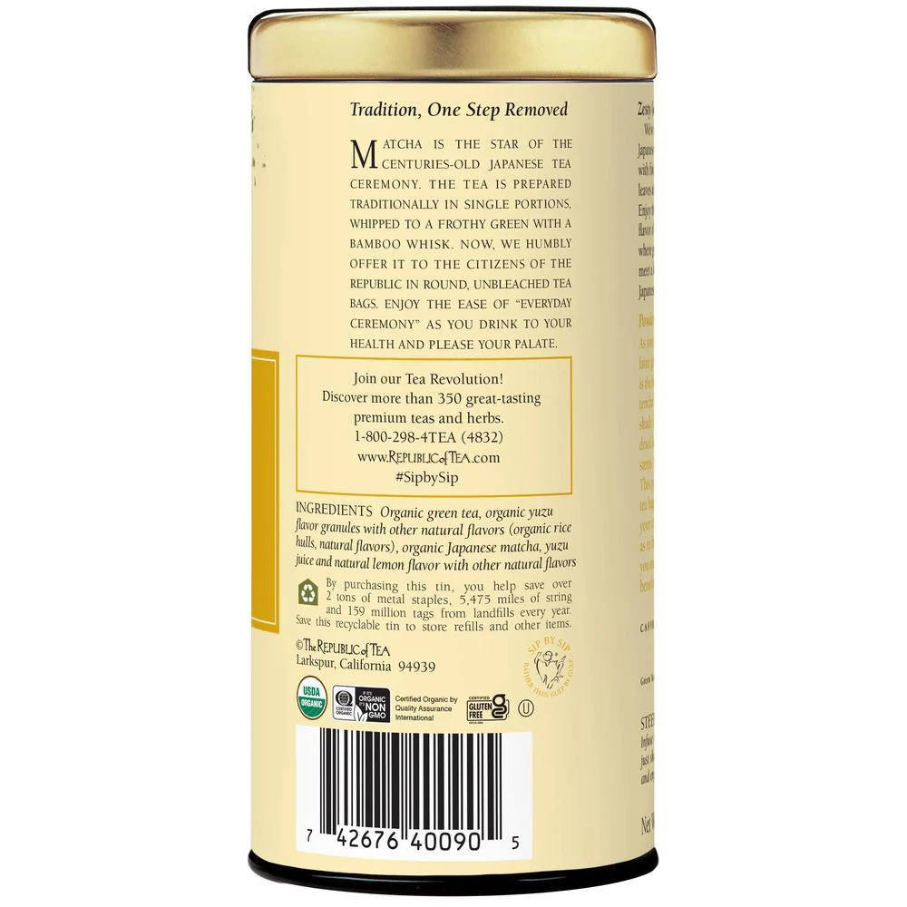 Organic Double Green® Matcha Yuzu Tea Bags - Image 3