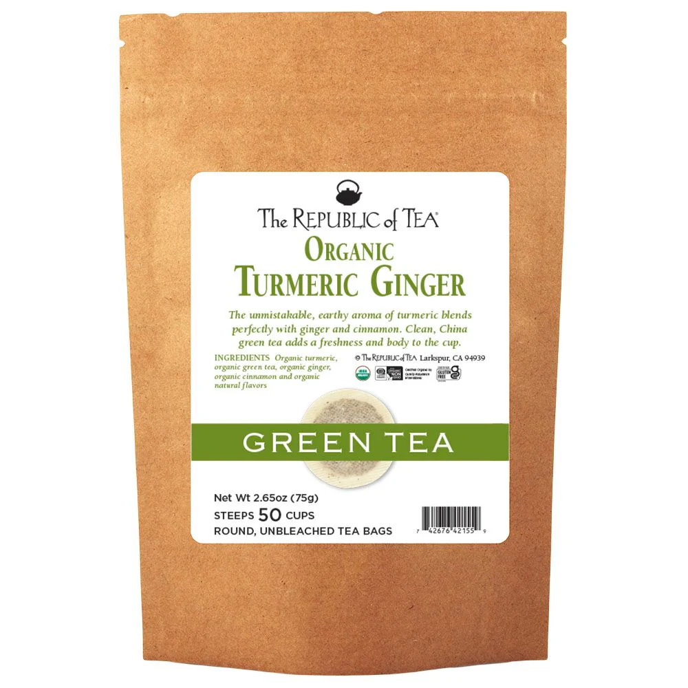Organic Turmeric Ginger Green Tea Bags - Image 8